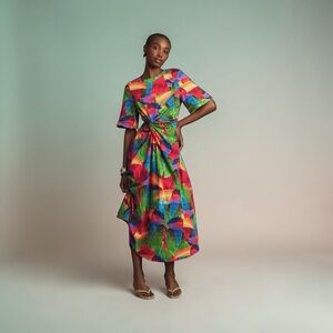 NWOT FARM RIO Toucan Print Cut Out Midi Dress